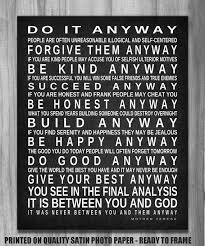 Mother teresa do it anyway free printable. Large Inspirational Wall Art Do It Anyway Mother Teresa Quote Etsy Mother Teresa Quotes Anyway Mother Teresa Inspirational Word Art