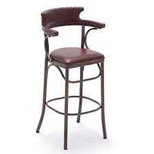 30 Inch Wrought Iron Pu Leather Square Bar Chair Cafe Restaurant Stylish Dining Chair High Stool Creative Metal Bar Stools Wood High Chairs Retro Bar Stools