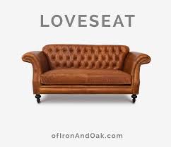 Reclining loveseats allow you to recline in a lounging position without. The Riley High Back Scroll Arm Tufted Chesterfield Love Seat In Echo Cognac Leather Of Iron Oak