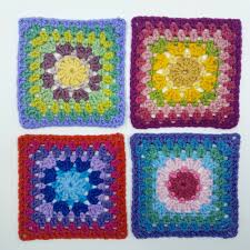 These grannies have cream filled holes. Attic24 Granny Square Day 2020