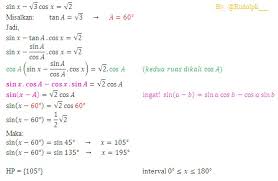 Check spelling or type a new query. Soal Dan Pembahasan Persamaan Trigonometri Bentuk A Sin X B Cos X C Istana Mengajar