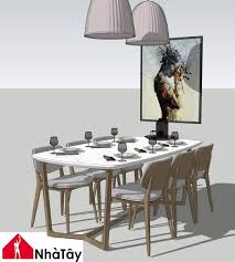 Contemporary home decor, much like high fashion, has plenty of replicas and almost no substance. Sketchup Files Modern Table Set By Nha Tay Link Facebook