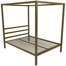The embellished heart scroll design on both the headboard and footboard evoke an elegant, yet fun look to your princess's room. Dhp Modern Full Metal Canopy Bed In Gold 4073939