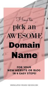 How To Pick The Perfect Domain Name Later Means Never Domain Name Ideas Names How To Start A Blog Wordpress