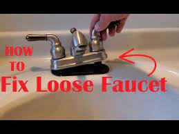 Hot or cold water insert a sink stopper into the sink drain, and fill the basin halfway with hot water and one teaspoon of dish soap. How To Fix Loose Sink Faucet Youtube
