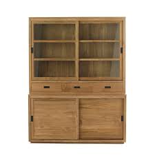 Vaisselier En Teck Avec Portes Coulissantes Tiroirs Et Vitrines 160cm Livre Monte Emotion Vaisseliers Buffe Vaisselier Mobilier De Salon Meubles En Teck