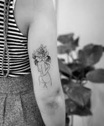 Flower Head Girl Tat Body Art Tattoos Silhouette Tattoos Tattoos