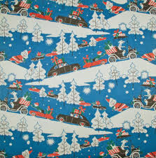 Download 89,361 christmas paper retro stock illustrations, vectors & clipart for free or amazingly low rates! Vintage Christmas Wrapping Paper Santa S Car Caravan New Old W Gift Wrap Antique Price Guide Details Page