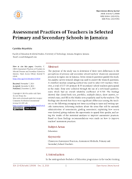 Pdf Assessment Practices Of Teachers In Selected Primary And Secondary Schools In Jamaica
