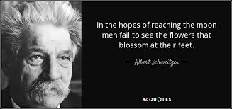 It never leaves, it's always there. Albert Schweitzer Quote In The Hopes Of Reaching The Moon Men Fail To