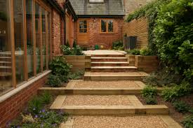 Sleeper Steps And Gravel Minimalist Garden Mediterranean Garden Design Garden Steps
