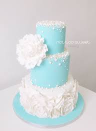Tiffany Blue Bridal Shower Cake Made With Satin Ice Fondant Not Too Sweet Bakery Tiffany Blue Wedding Cake Tiffany Cakes Tiffany Blue Bridal Shower