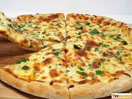 Four Cheese Garlic Pizza Recipe Garlic Pizza 4 Cheese Pizza Pizza Recipes