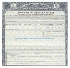 My Vehicle Title What Does A Car Title Look Like