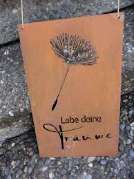 Lebe Deinen Traum Schild Edelrost Mit Pusteblume Rostige Deko Dekoration Fur Zu Hause Pusteblume Gartendeko Decor Crafts Decor Crafts