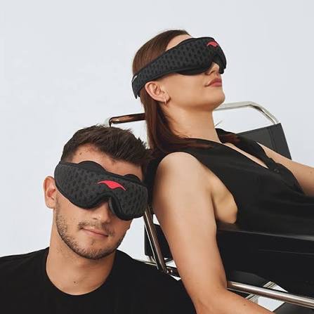 The Manta Pro Sleep Mask in Carbon Black is back! This chic design features  pure black, c-shaped eye cups and a charcoal gray head strap. Only  available for a limited time! #mantasleep #