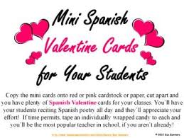 Spanish Valentine S Day Poem Teacher To Student Mini Card Valentines Day Poems Spanish Valentines