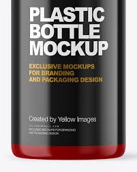 Glossy Cosmetic Bottle With Pump Mockup In Bottle Mockups On Yellow Images Object Mockups