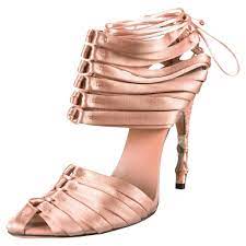 New TOM FORD for GUCCI SS 2004 Nude Crocodile Satin Corset Shoes 9 - It.  39 at 1stDibs