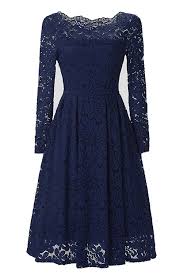 Amazon Com Women 39 S Vintage Floral Lace Long Sleeve Off Shoulder Cocktail Formal Swing Dress Retro Lace Dress Knee Length Cocktail Dress Lace Dress Vintage