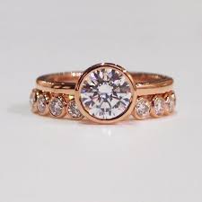 18k Rose Gold Bezel Diamond Engagement Ring Bezel Set Engagement Ring Fancy Engagement Rings Pink Morganite Engagement Ring