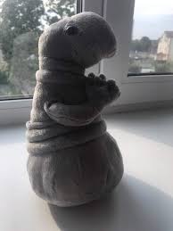Amazon Com Vercico Zhdun Meme Plush Toys Waiting Statue Tubby Gray Blob Plush Toy Soft Stuffed Doll Homunculus Loxodontus Creative Nice 20cm Tall Toys Games