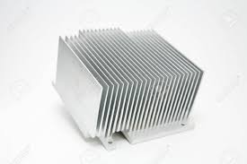 aluminum computer heat sink stock photo