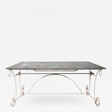 Antique metal kitchen tables expands. Vintage Slate Top Iron Garden Dining Table