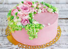 Vector illustration of happy birthday background with cake and balloons. Immagini Stock Torta Di Compleanno Con I Fiori E Aumentato Su Sfondo Bianco Image 71929892