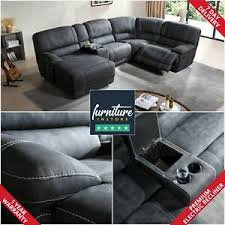 Shop with afterpay on eligible items. Gloucester Grey Suede Fabric Electric Recliner Jumbo Corner Sofa Sets Ebay