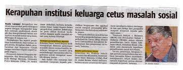 Maybe you would like to learn more about one of these? Kerapuhan Institusi Keluarga Cetus Masalah Sosial Universiti Putra Malaysia