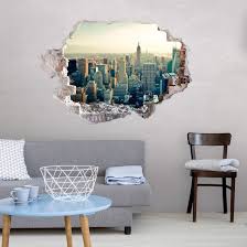 3d Muursticker Skyline Van New York City Wanddekor Schlafzimmer 3d Wandtattoo Wanddeko Wohnzimmer