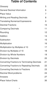 Decimal Competency Packet Pdf Cover Letter