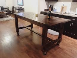 Farmhouse Table On Casters Polishandpowertools Kitchen Table Redo Rustic Kitchen Tables Kitchen Buffet Table