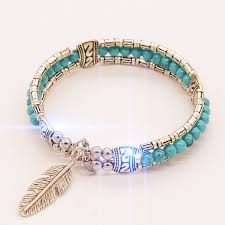 Give Me Strengh And Peace Angel Feather Torquise Bracelet Celtic Spell Jewelry Delicate Bracelets Vintage Charm Bracelet Bohemian Accessories