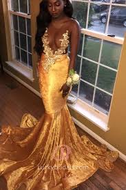 Shiny Gold Velvet Sheer Lace Appliqued Flounced Mermaid Long Prom Dress Prom Girl Dresses Black Girl Prom Dresses Prom Dresses Yellow
