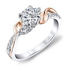 Luxe winding willow diamond ring (1/4 ct. New Leaves 3 Stone Diamond Rose White Gold Ring Designer