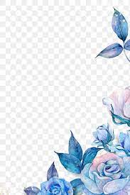 Watercolor Rose Flower Border Png In Blue Free Image By Rawpixel Com Adj Flower Border Png Flower Png Images Blue Flower Png