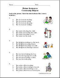 Picture Sentences Community Helpers Primary Worksheet I Abcteach Com Large Image Community Workers Community Helpers Kids Math Worksheets