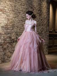 グラデーションカラーのカラードレス ウェディングドレス 試着 ドレス 花嫁 カラードレス