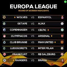 Man United To Face Club Brugge Arsenal Drawn Against Olympiacos As Wolves Tackle Espanyol Sportstribunal