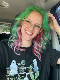 Who has colored hair in the group?