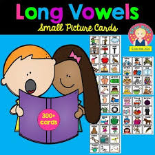 long vowels picture cards for small pocket charts for kindergarten and 1st grade