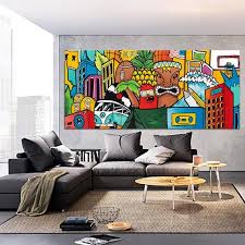 Graffiti Style Wall Art Colorful Pop Art Style Painting Etsy Graffiti Style Art Colorful Wall Art Horizontal Wall Art
