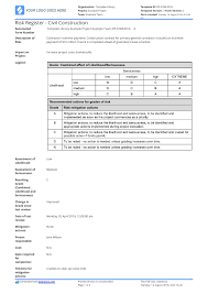 Actions are taken to respond to the. Risk Register For Construction Template As Easy As Excel But Better