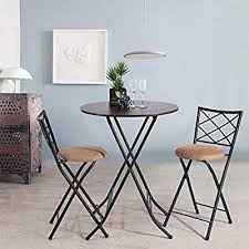 This classic patio table and chairs set will add a unique and eclectic addition to your garden, courtyard, or indoor living area. Amazon Com Framodo 3 Piece Folding Counter Height Pub Dining Table Set No Assembly Round High Break Bar Table Sets Dining Table Setting Table And Chair Sets