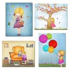Hope you will enjoy it and it will make your corner to look lovely. Amazon Com Girls Room Decor Wall Art Prints Posters For Kids Bedroom Customized Little Child Artwork 8x10 11x14 Set Of 4 Custom Hair And Skin Color Handmade