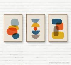 Set Of 3 Modern Prints 3 Mid Century Modern Wall Art Set Etsy In 2020 Modern Prints Diy Canvas Art Easy Prints