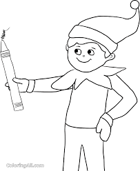 Kids love coloring, so these elf coloring pages would be a perfect little gift for the elf to bring one morning. Elf On The Shelf Coloring Pages Coloringall
