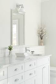 White Bathroom With Marble Backsplash Ledge Transitional Bathroom White Vanity Bathroom White Bathroom Vanity Backsplash